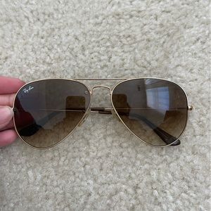 Ray Ban Aviator Sunglasses with Brown Tint